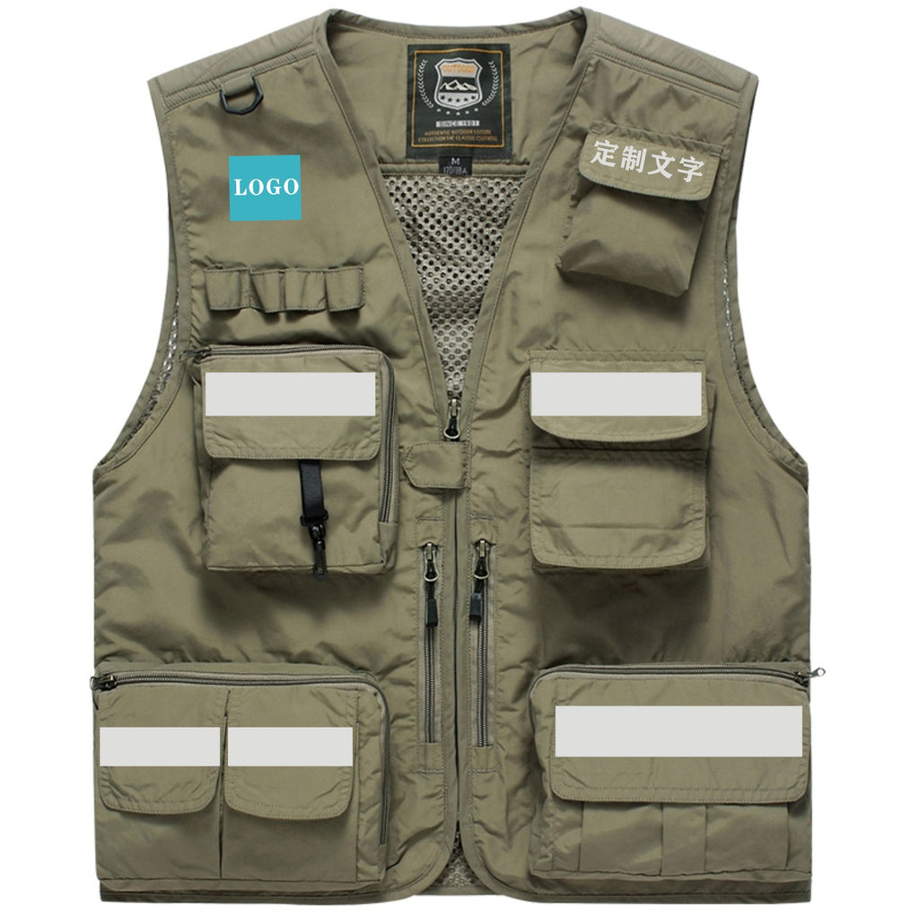 Four Seasons Photography Tooling Multi-Pocket Quick-Dry Vest Safety Waistcoat Logo Printing Men's and Women's Wear