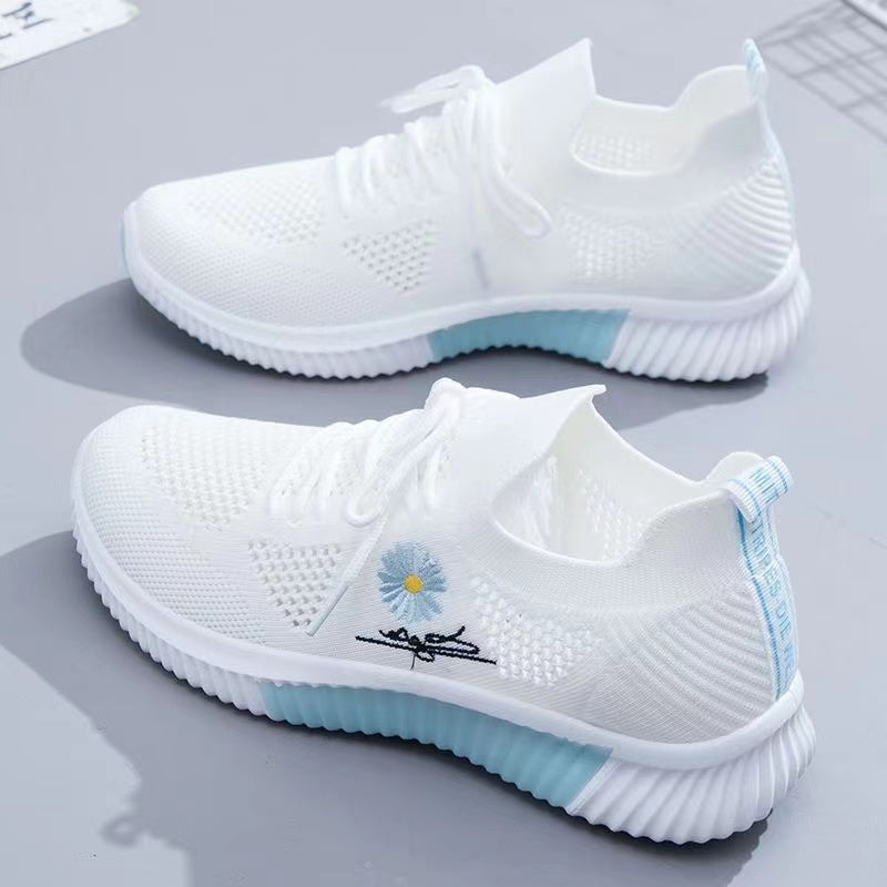 Mesh Shoes Women's Shoes 2023 New Autumn Breathable sneaker Women's Mesh Casual White Shoes Casual Slip-on