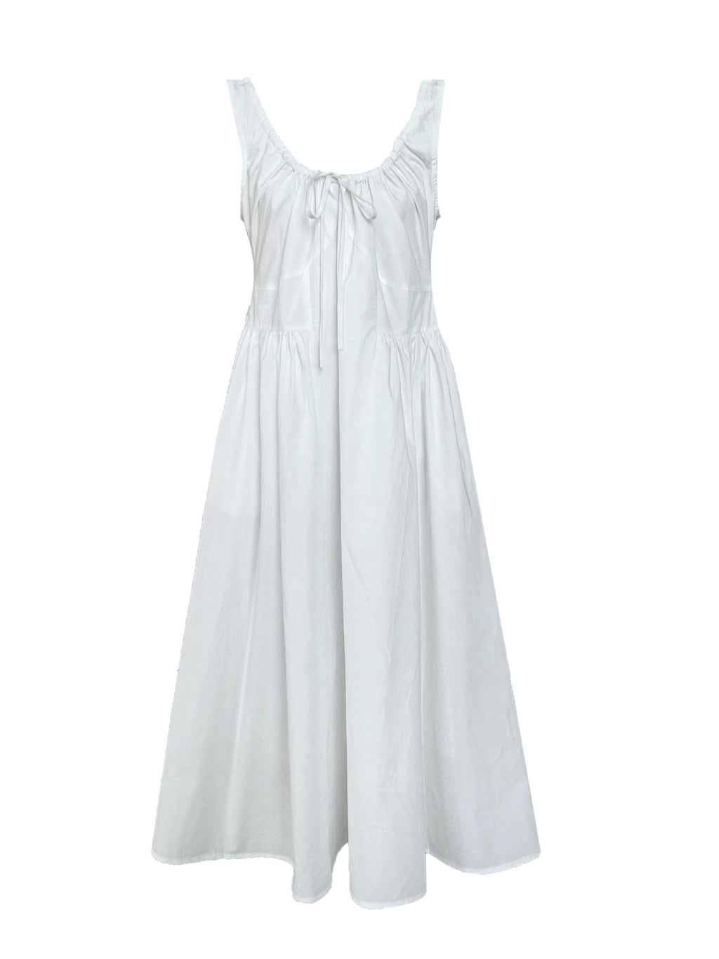 Luxi French Sleeveless Pleated Camisole dress Summer Minimalist Joker Waist Elegant Long Dress 5068