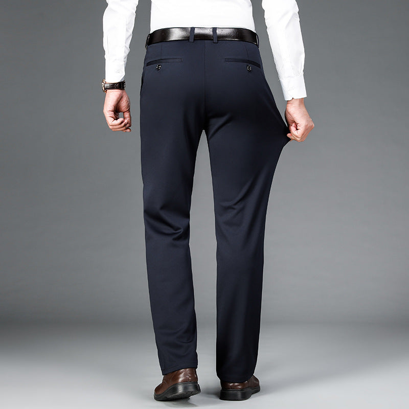Spring and Summer 2024 New Stretch Men's Casual Pants Middle-aged and Young Men's Four-sided Stretch Men's Pants Thin Men's Straight Long Pants