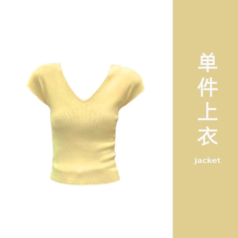 Skirt Summer Women's 2024 New Women's Fashionable Fashionable Western Style Top Short Skirt Tea Style Wear a Whole suit