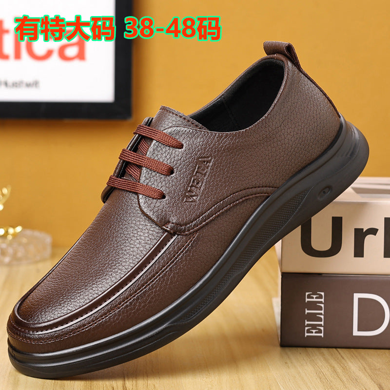 Summer Men's Shoes for Middle-Aged and Elderly People, Genuine Leather Breathable Men's Sandals, Leather Shoes, Soft Soles, Hollow Casual Shoes, Clogs