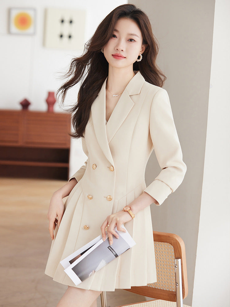 High-grade suit dress women's spring and autumn 2024 New elegant waist-tight small beauty salon professional work clothes