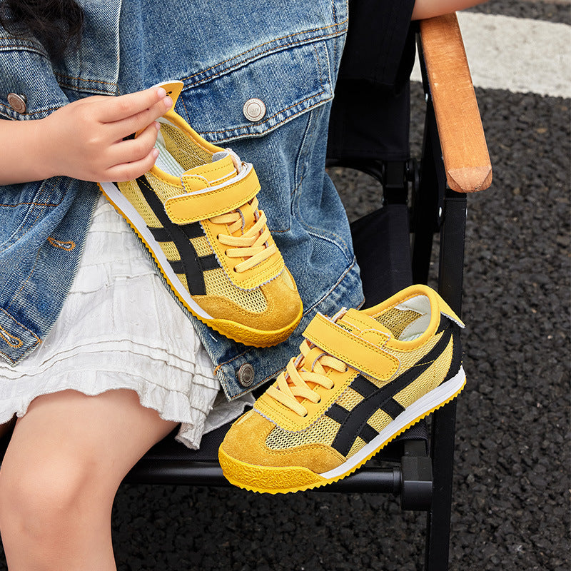 Genuine Leather Boys' Sneakers 2026 Summer New Style Children's Mesh Casual Shoes Breathable Girls' Sports Shoes White Shoes