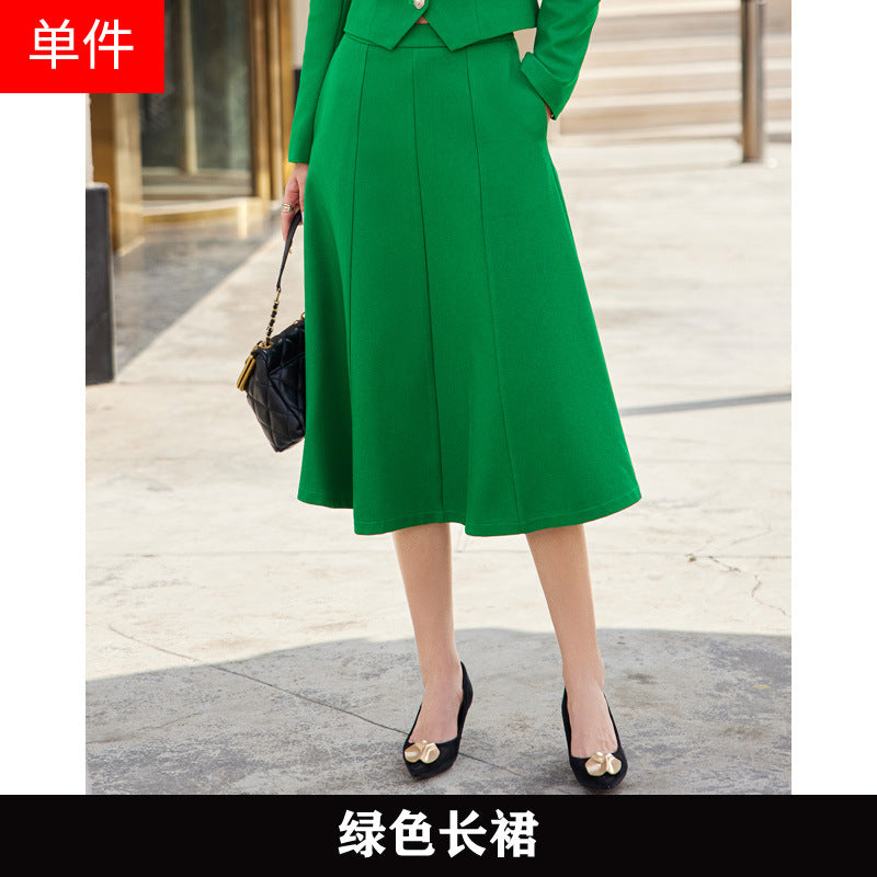 French style black dress Women's Spring and Autumn New retro high-grade elegant socialite high-end suit two-piece suit