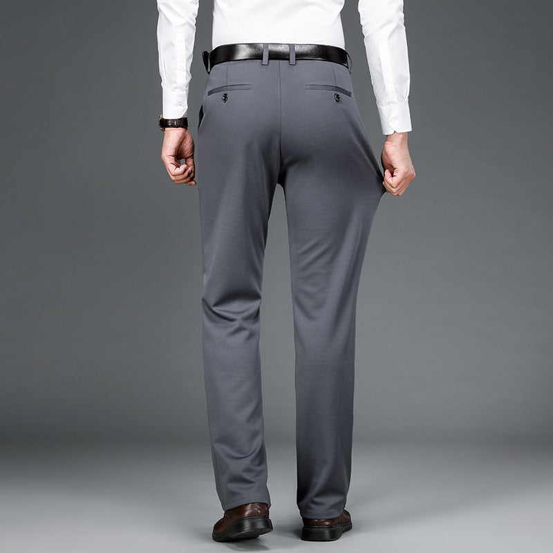 Spring and Summer 2024 New Stretch Men's Casual Pants Middle-aged and Young Men's Four-sided Stretch Men's Pants Thin Men's Straight Long Pants