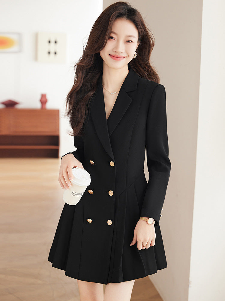 High-grade suit dress women's spring and autumn 2024 New elegant waist-tight small beauty salon professional work clothes