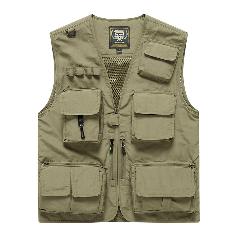 Four Seasons Photography Tooling Multi-Pocket Quick-Dry Vest Safety Waistcoat Logo Printing Men's and Women's Wear