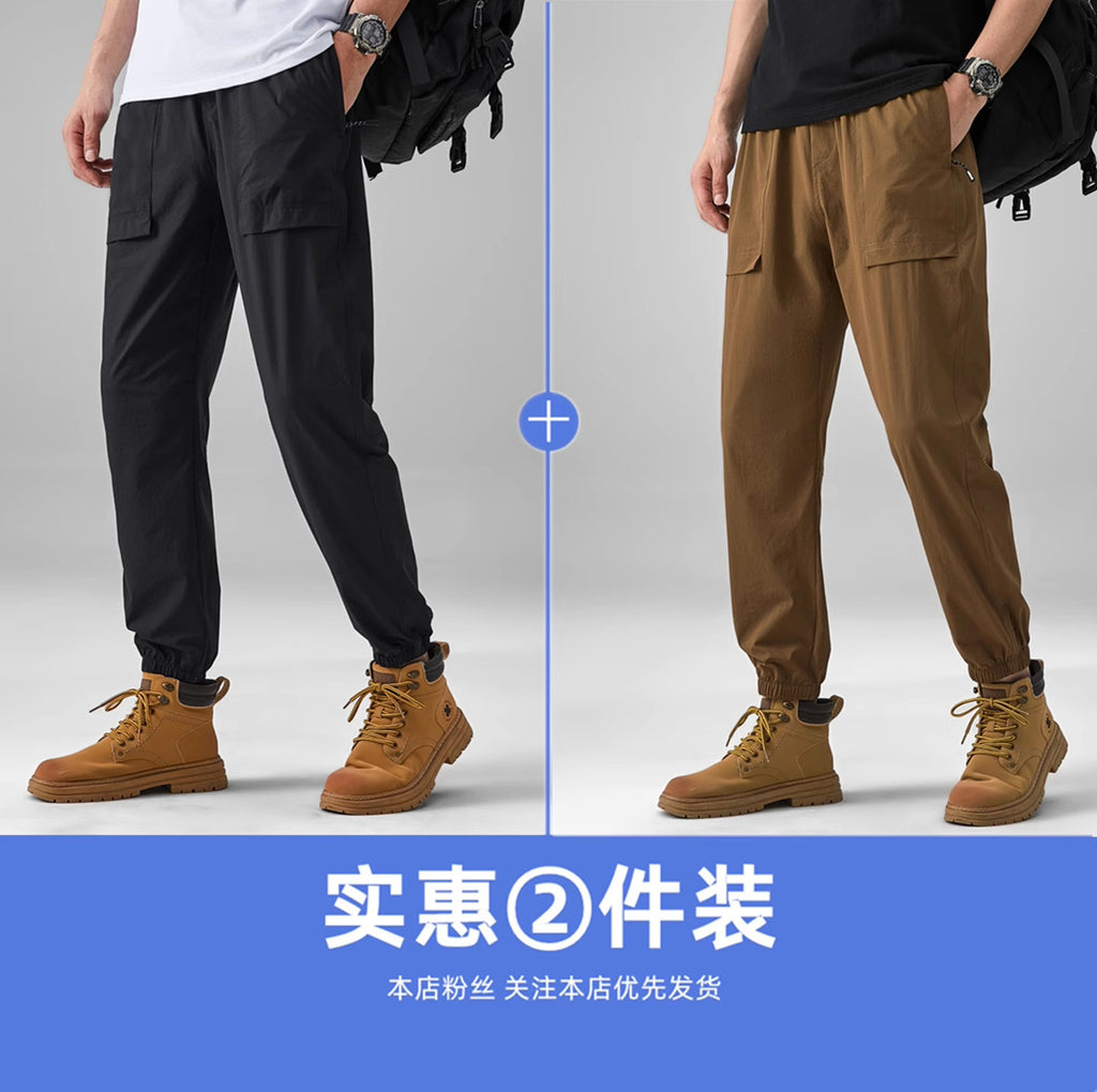 2024 Summer Thin Pants Soft Shell Waterproof Windproof Men's American Style Functional Outdoor Mountaineering Casual Crock Pants