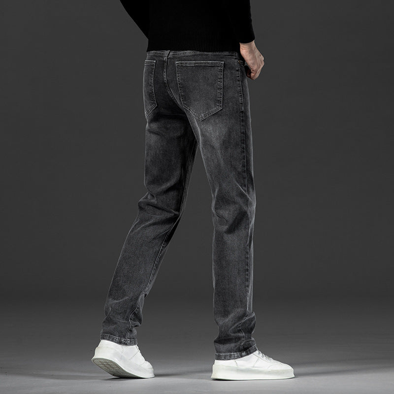 Light Luxury Smoke Grey Jeans Men's Straight Loose Summer Thin Men's Pants 2025 New Casual Trendy Trousers