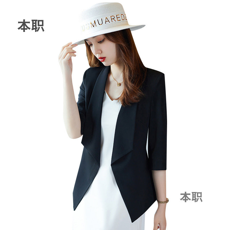 [Three-Quarter Sleeve Dress] Women's Formal Suit Dress, Korean Style Fashion Professional Attire, Small Blazer Dress for Spring and Summer
