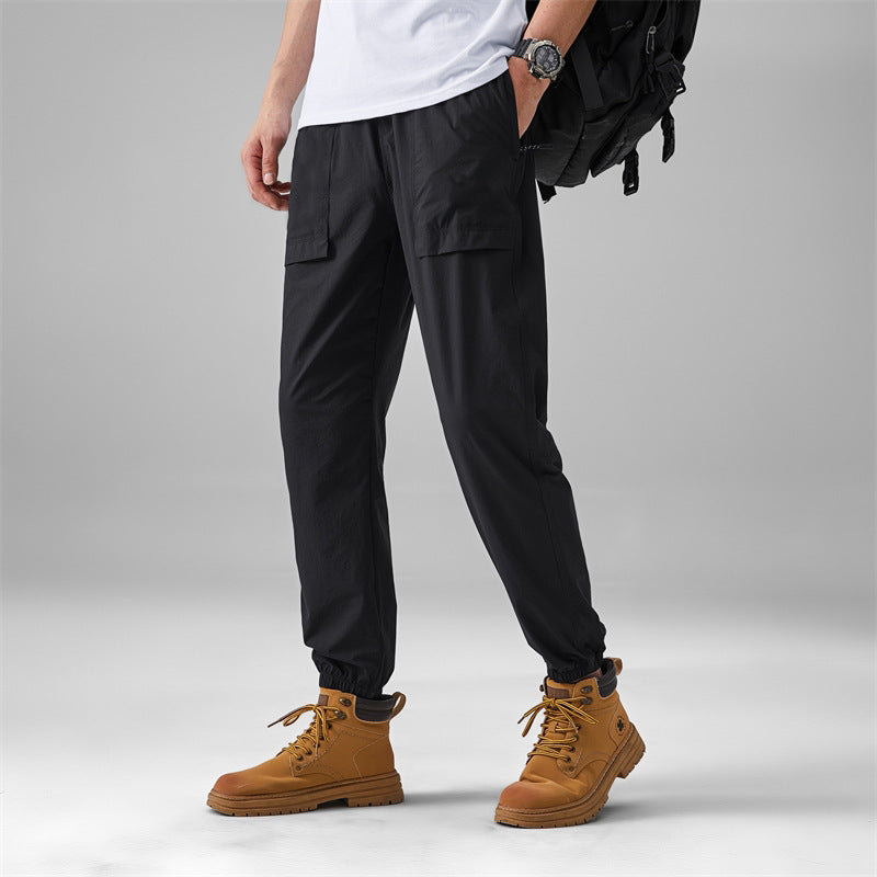 2024 Summer Thin Pants Soft Shell Waterproof Windproof Men's American Style Functional Outdoor Mountaineering Casual Crock Pants