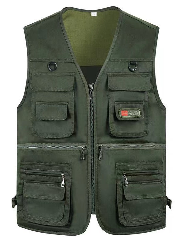 Cross-Border Outdoor Multi-Pocket Vest Men's Fishing Vest Photography Middle-Aged Men's Tops Work Clothes Middle-Aged and Elderly Dad Wear