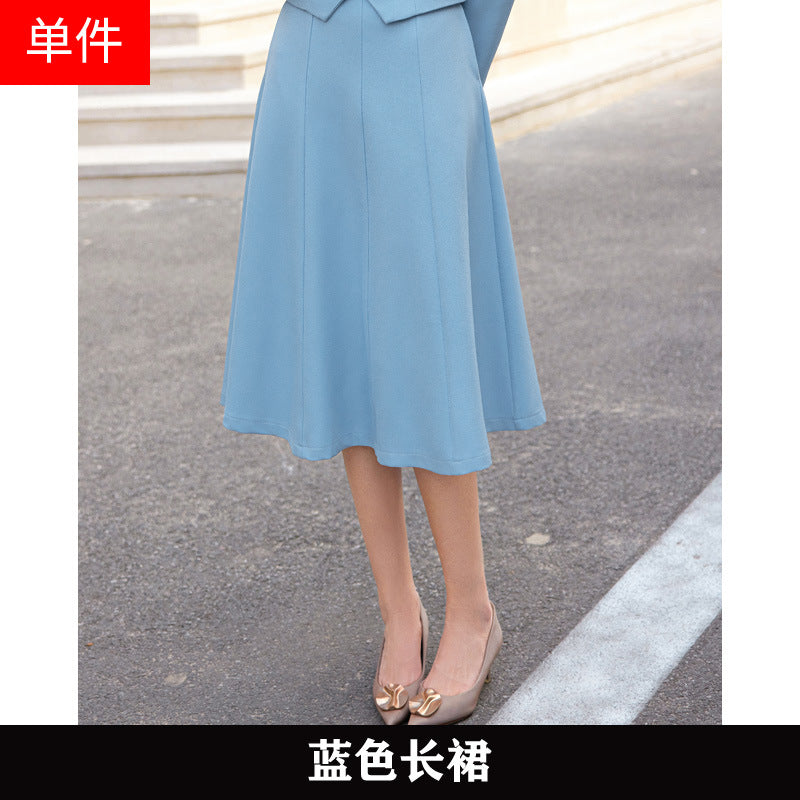 French style black dress Women's Spring and Autumn New retro high-grade elegant socialite high-end suit two-piece suit