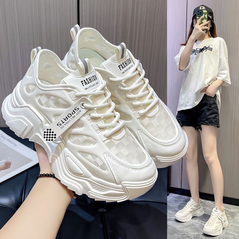 Z Mesh Breathable Daddy Shoes for Women 2024 Summer New Internet Celebrity Thick Sole Versatile Foot-Showing Small Lightweight Casual Sports