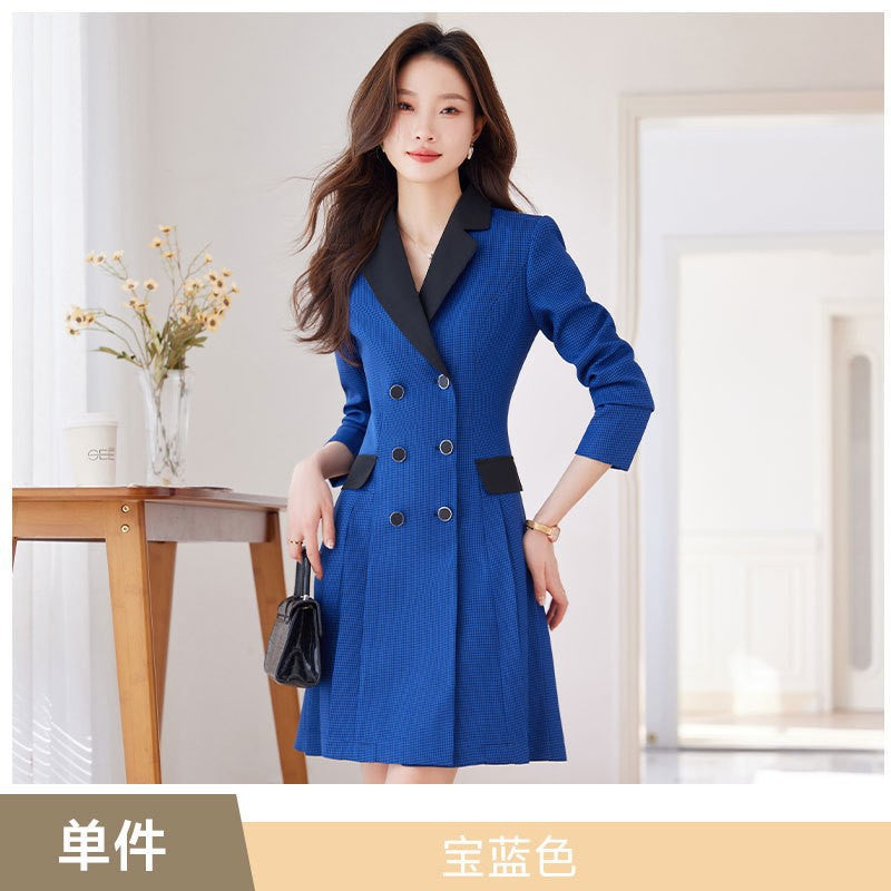 French Hepburn Style Small Black Dress High Sense High Cold Royal Sister Fried Street Small Fragrance Style Pleated Professional Suit dress Summer