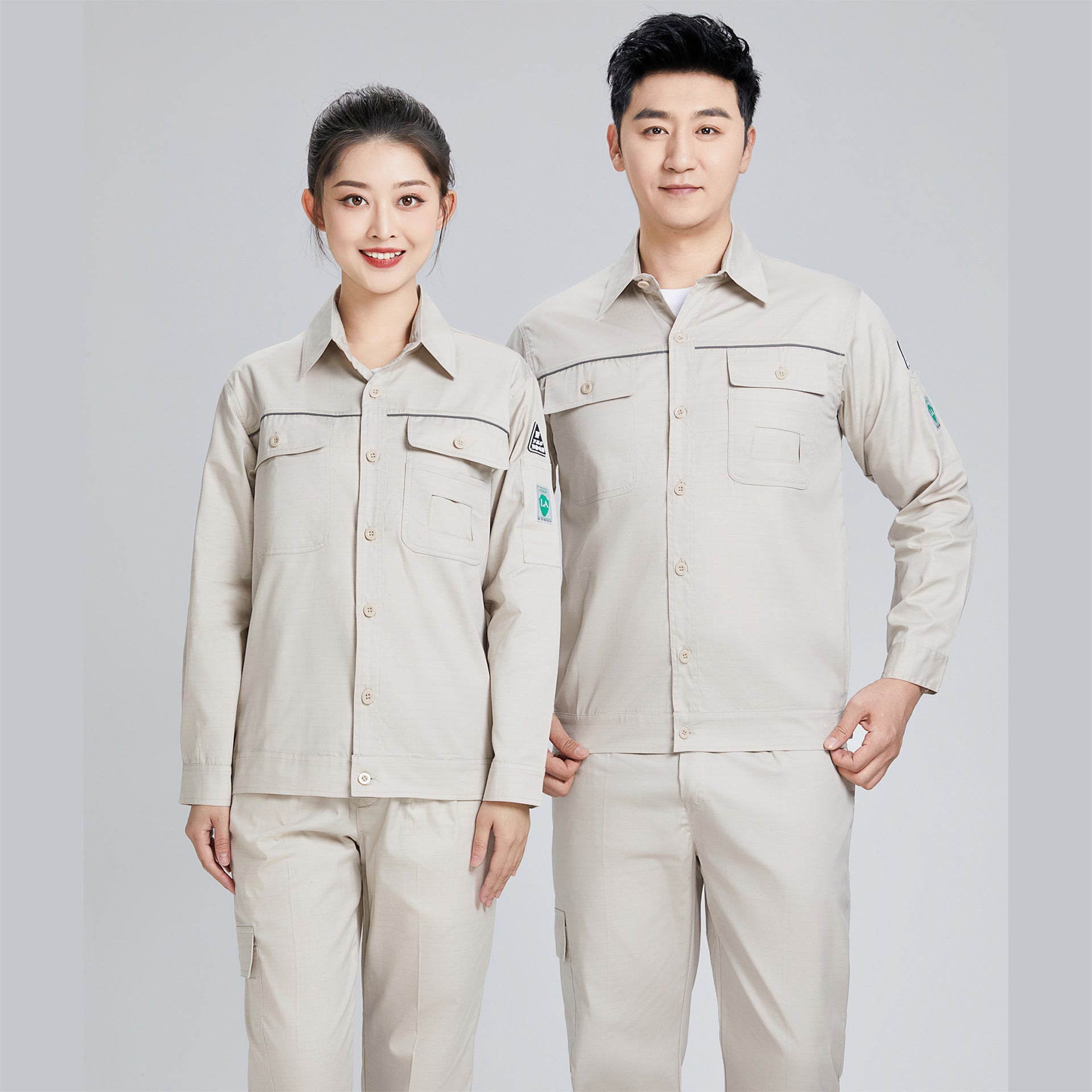 Pure cotton summer anti-static card pocket work clothes gas station filling station thin gas petrochemical long sleeve labor protection clothing