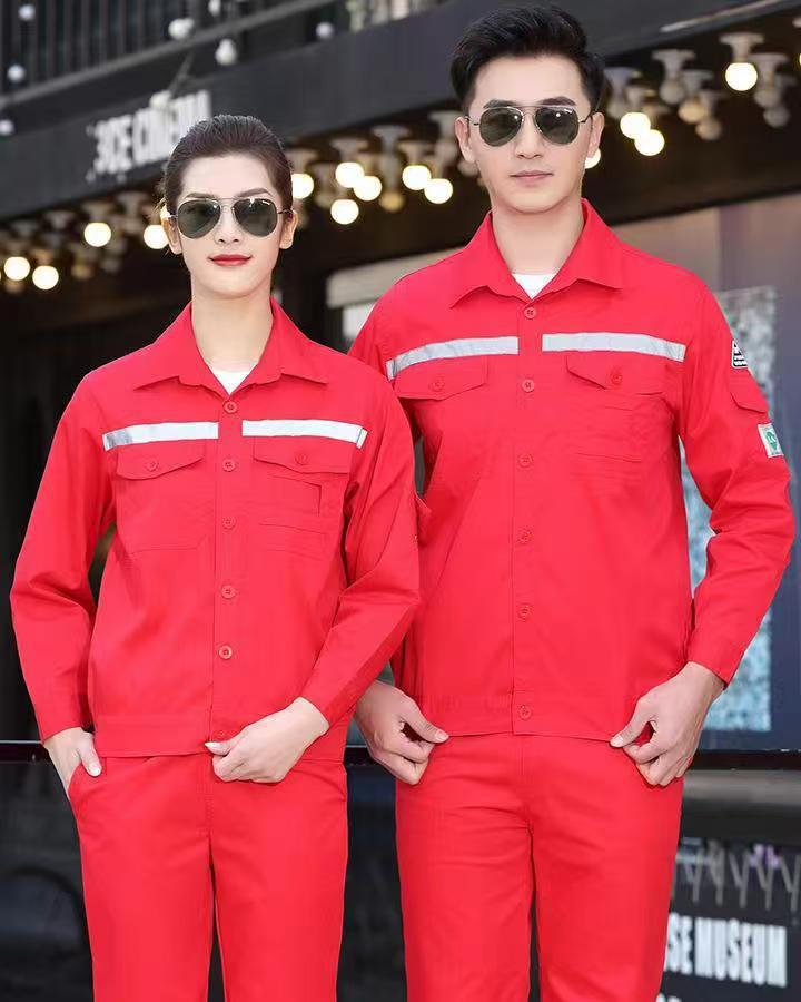 Workwear Suit for Men and Women, Anti-Static, Spring and Autumn Single-Layer Work Clothes, Long-Sleeved Professional Workwear for All Seasons