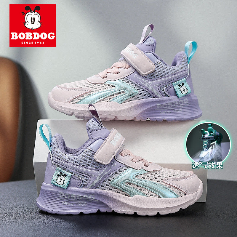 Babu bean children's shoes boys sneaker summer 2025 new hollow single mesh breathable mesh shoes big children's shoes