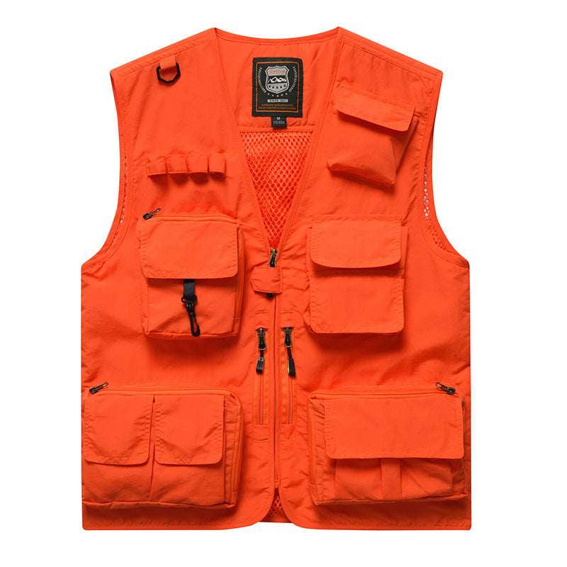 Four Seasons Photography Tooling Multi-Pocket Quick-Dry Vest Safety Waistcoat Logo Printing Men's and Women's Wear