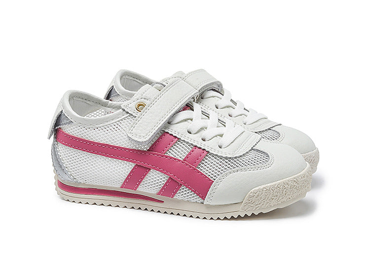 Genuine Leather Boys' Sneakers 2026 Summer New Style Children's Mesh Casual Shoes Breathable Girls' Sports Shoes White Shoes