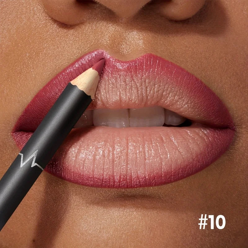 Waterproof Matte Lipliner Pencil Red Contour Tint Lipstick Long Lasting Non-stick Cup Moisturising Lips Makeup 12 Colors