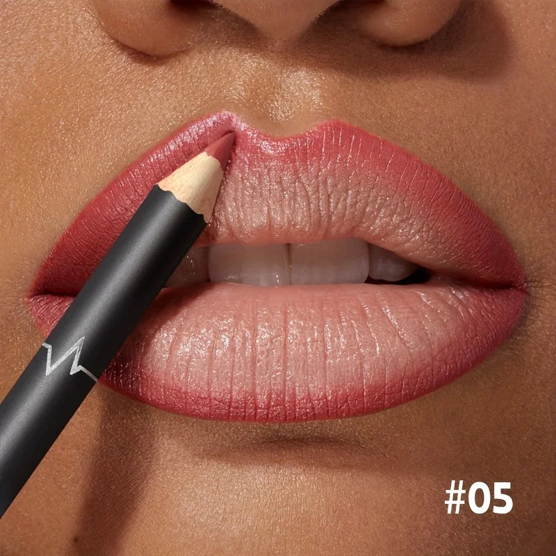 Waterproof Matte Lipliner Pencil Red Contour Tint Lipstick Long Lasting Non-stick Cup Moisturising Lips Makeup 12 Colors