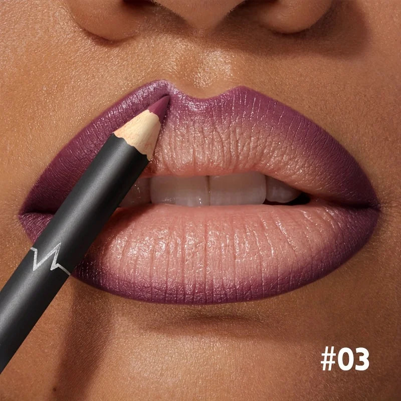 Waterproof Matte Lipliner Pencil Red Contour Tint Lipstick Long Lasting Non-stick Cup Moisturising Lips Makeup 12 Colors